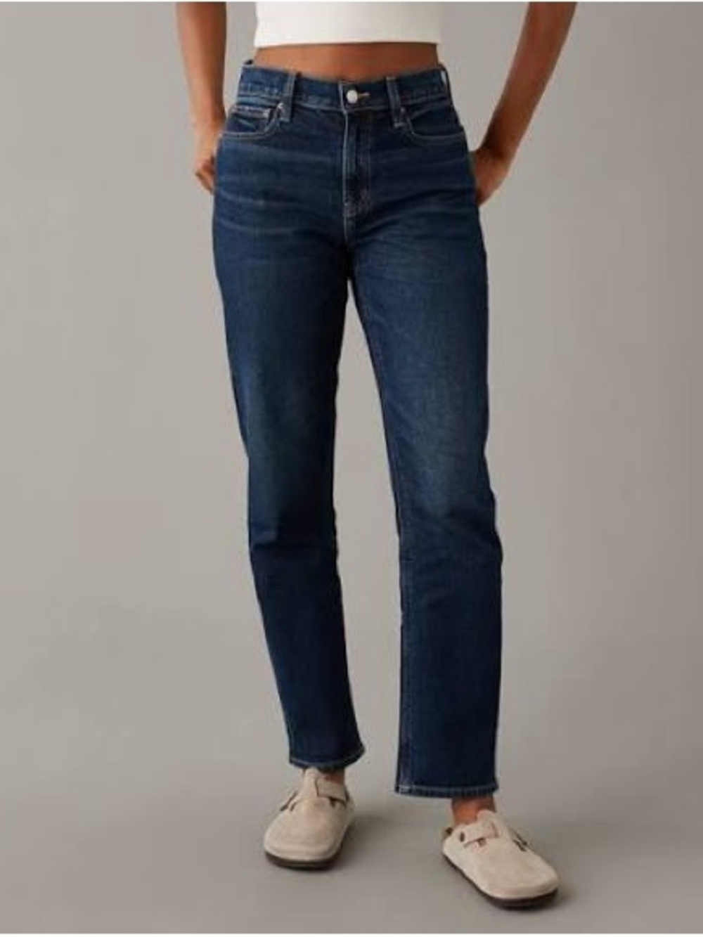 American Eagle super high rise ankle straight